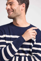 Pull Mariniere Zerol - Bleu Marine Blanc - Homme
