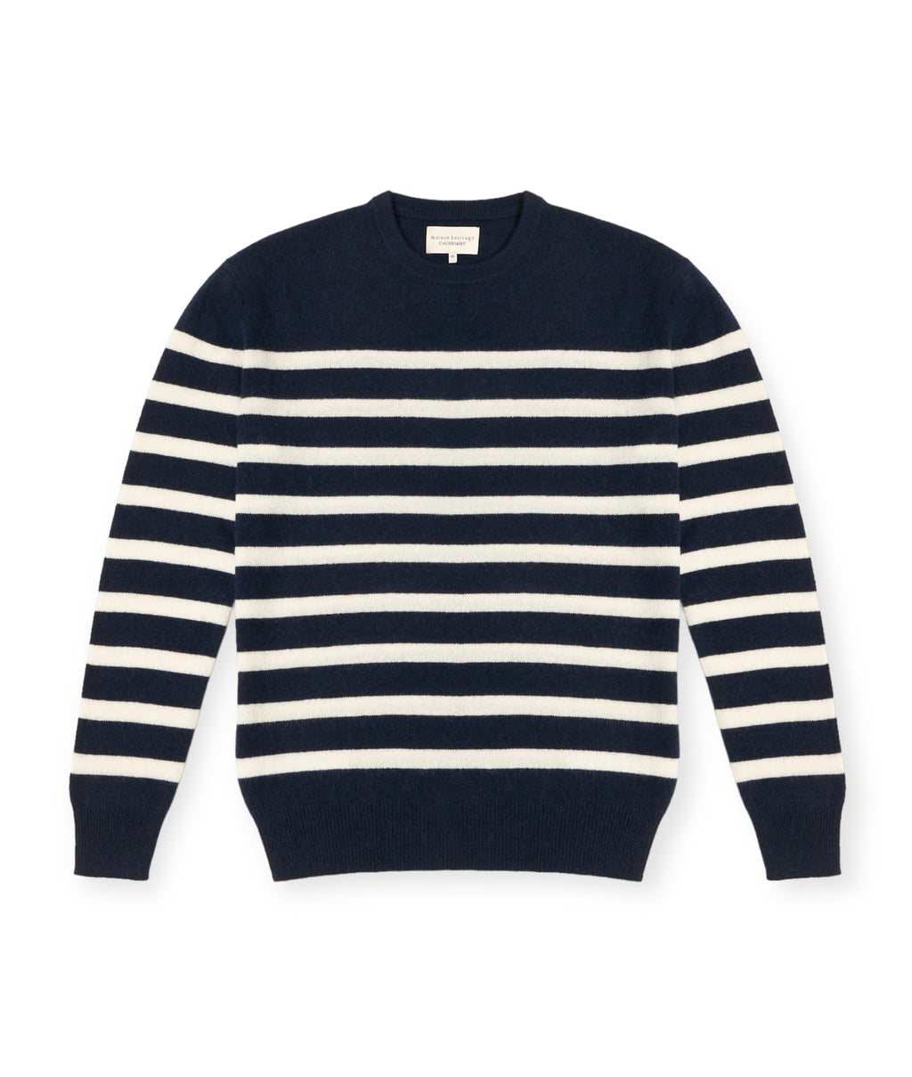 Pull Mariniere Zerol - Bleu Marine Blanc - Homme