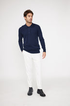 Sweter polo Zidane – Granatowy – Męski
