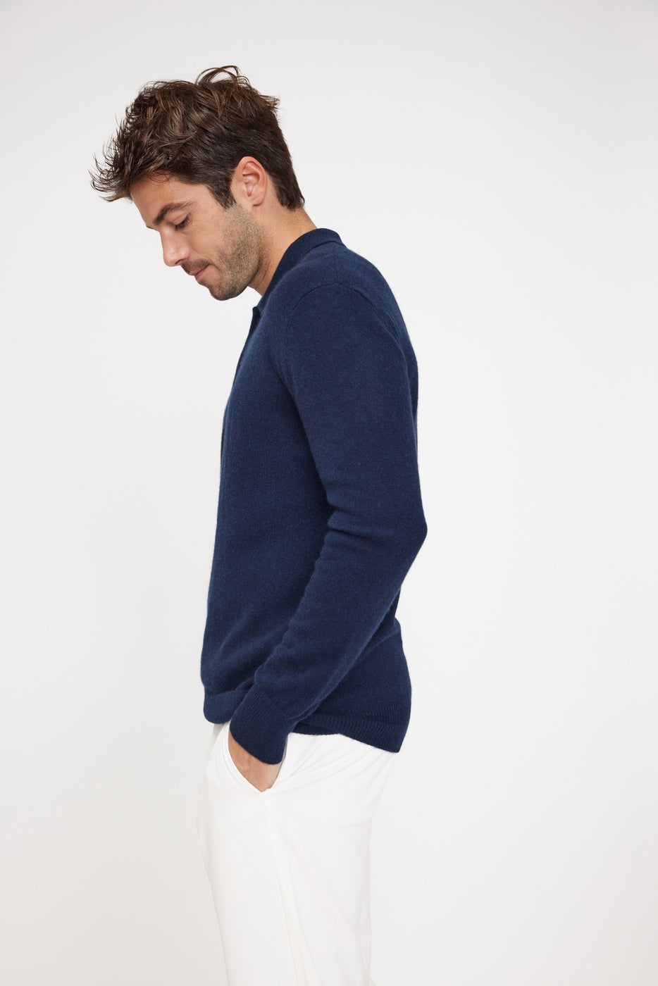 Sweter polo Zidane – Granatowy – Męski