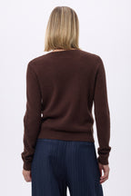 Cardigan Med Rund Hals F Zika - Brun - Dame