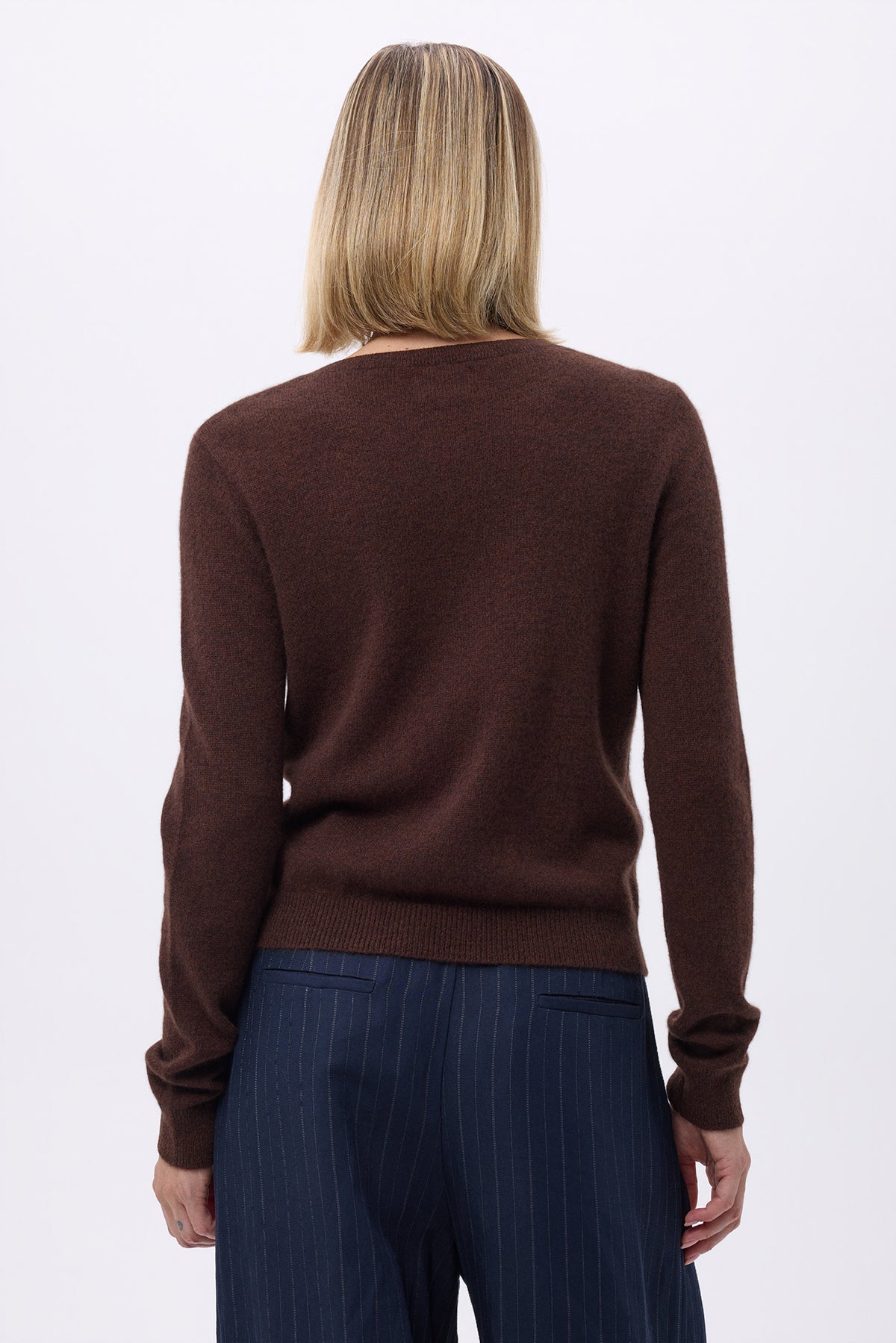 Cardigan Med Rund Hals F Zika - Brun - Dame