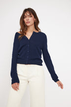 Cardigan mit Rundhalsausschnitt Zika – Marineblau – Damen