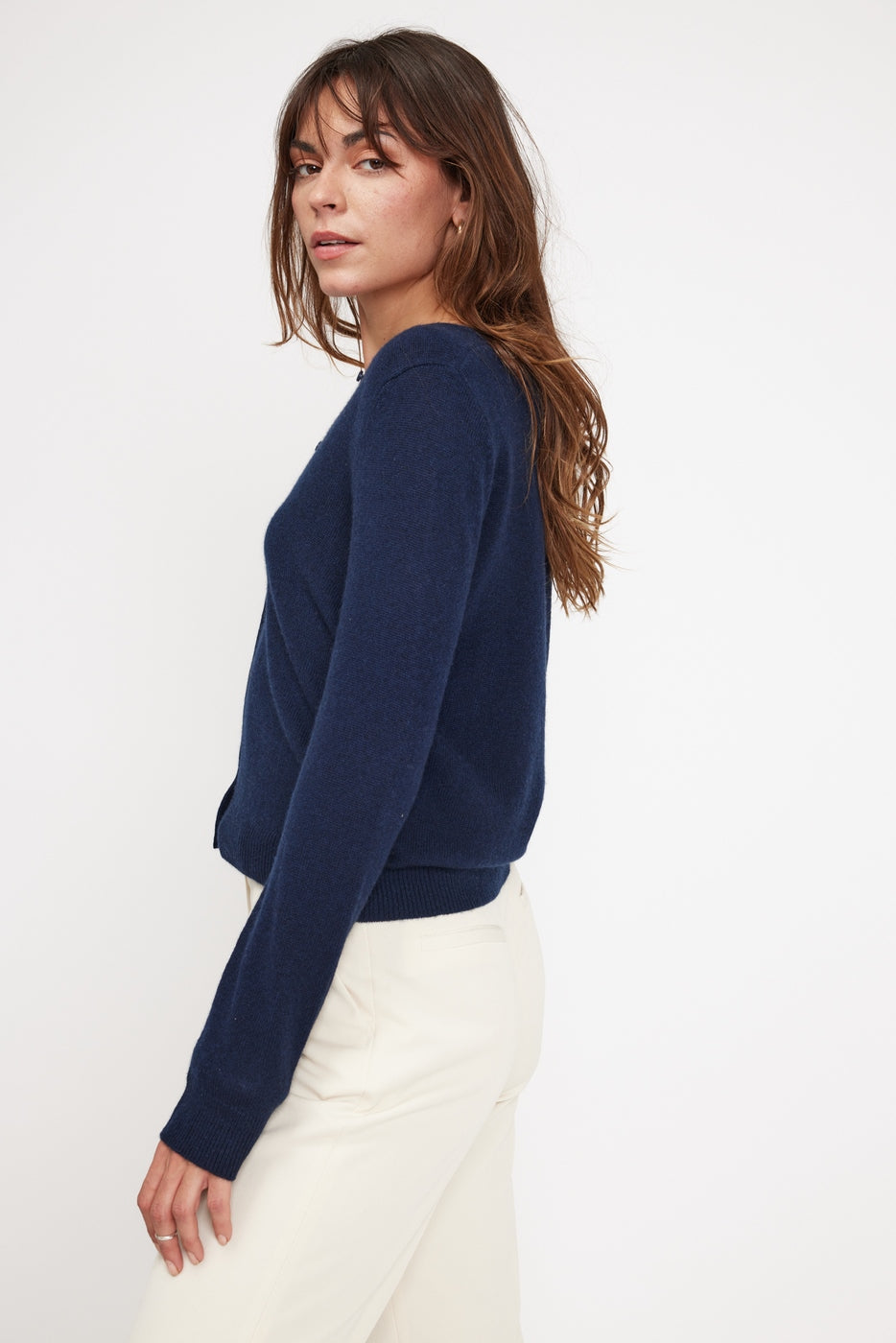 Cardigan mit Rundhalsausschnitt Zika – Marineblau – Damen