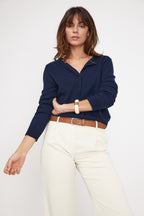 Cardigan mit Rundhalsausschnitt Zika – Marineblau – Damen