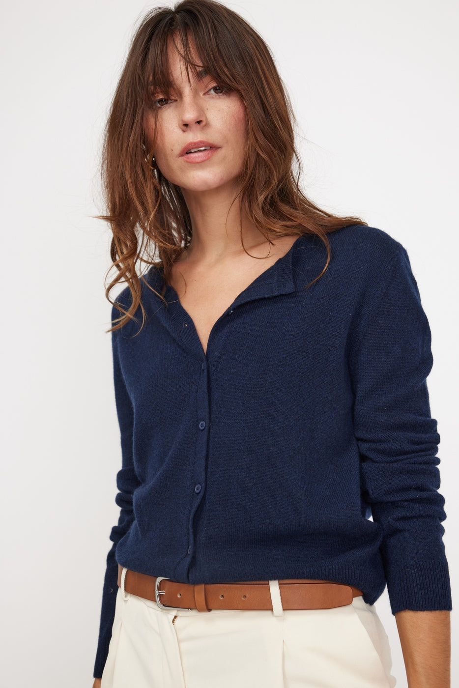 Cardigan mit Rundhalsausschnitt Zika – Marineblau – Damen