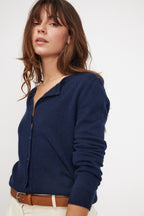 Cardigan mit Rundhalsausschnitt Zika – Marineblau – Damen