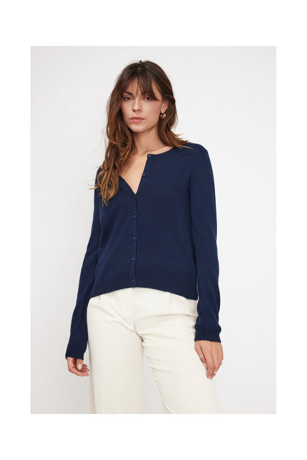 Cardigan mit Rundhalsausschnitt Zika – Marineblau – Damen