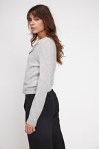 Zika Crew-Neck Cardigan - Light Grey - Women