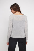 Zika Crew-Neck Cardigan - Light Grey - Women