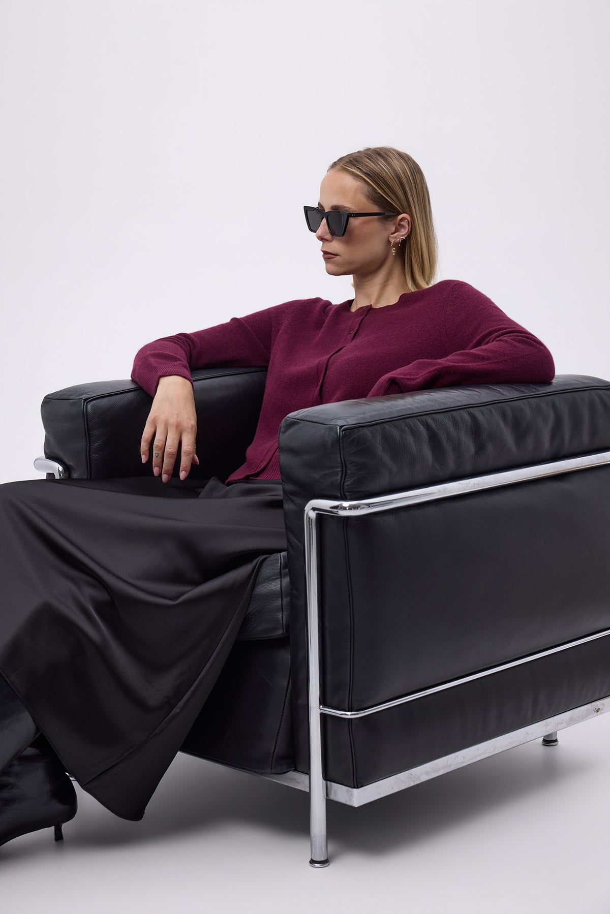 Women's Zika Crew-Neck Cardigan - Burgundy - Women's