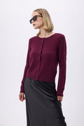 Women's Zika Crew-Neck Cardigan - Burgundy - Women's