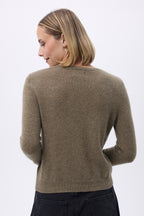 Cardigan Girocollo F Zika - Verde Kaki - Donna