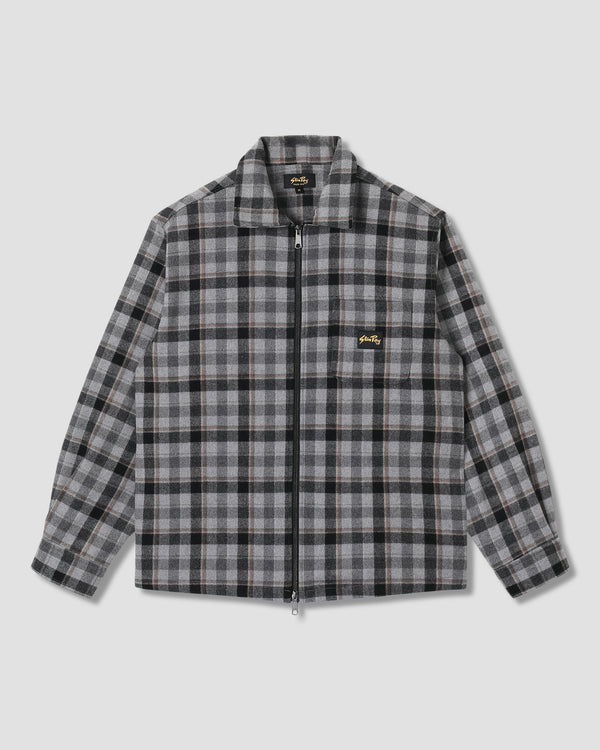 Camisa Zip - Charcoal Plaid