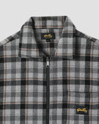 Camisa con cremallera - Cuadros color carbón