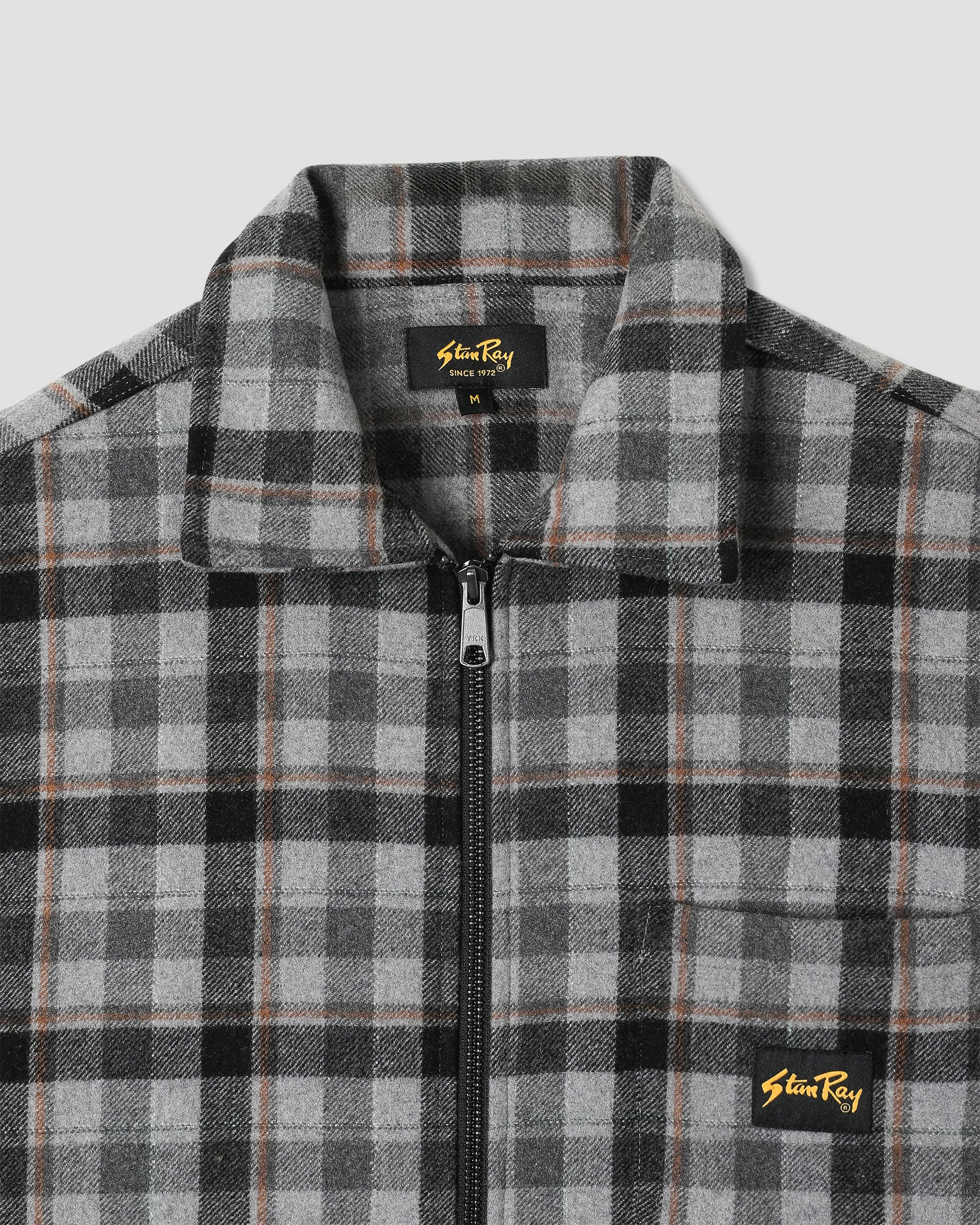 Camisa con cremallera - Cuadros color carbón