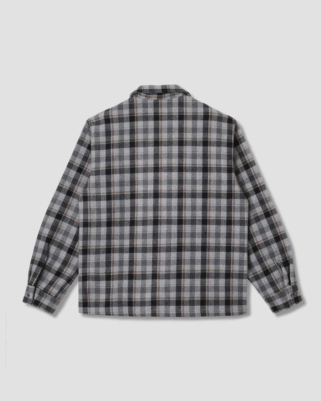 Camisa con cremallera - Cuadros color carbón