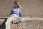 Pull Col V Dip Dye Zip - Bleu