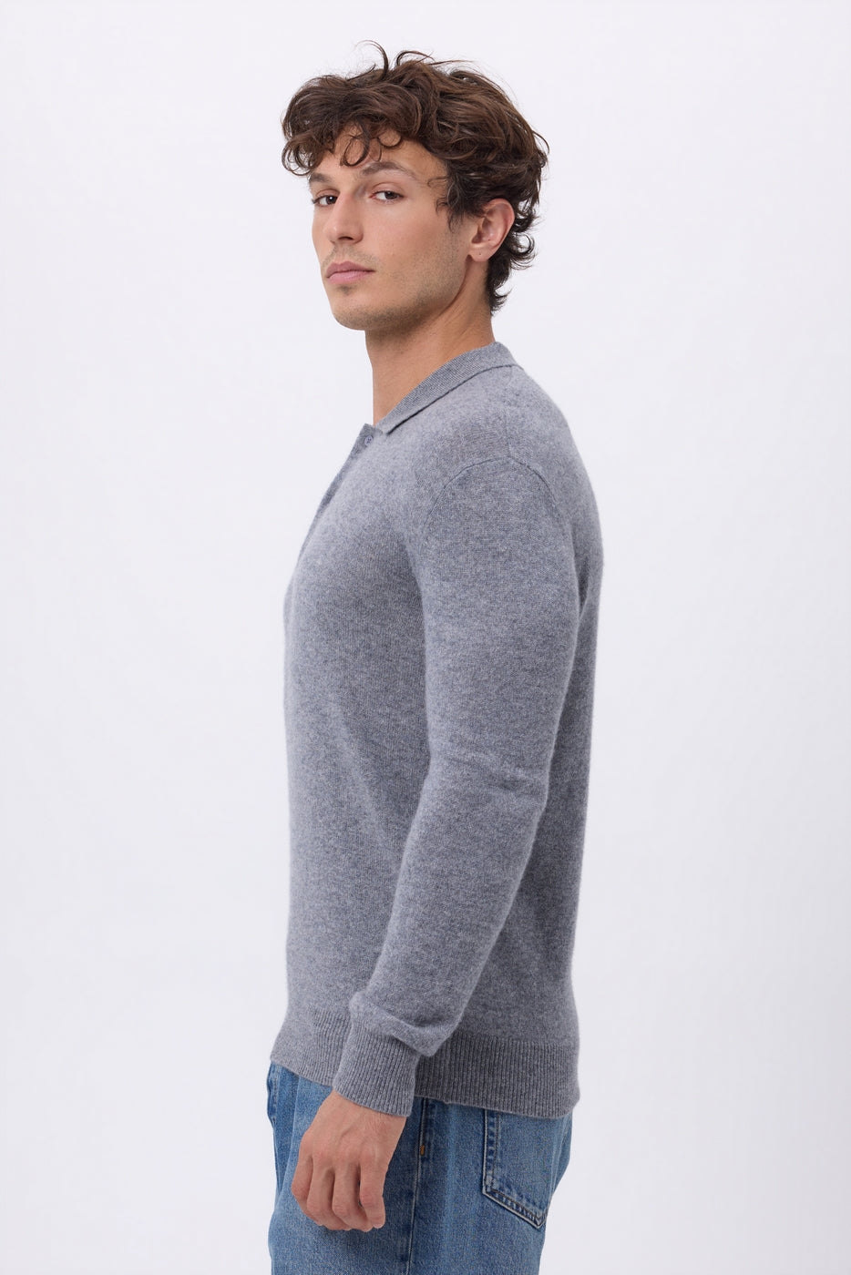 Jersey de cuello polo Zizou - Gris oscuro - Hombre