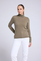 Rollkragenpullover Zoe – Khakigrün – Damen