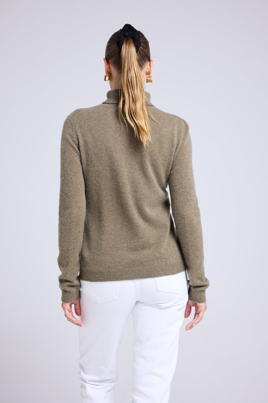 Rollkragenpullover Zoe – Khakigrün – Damen