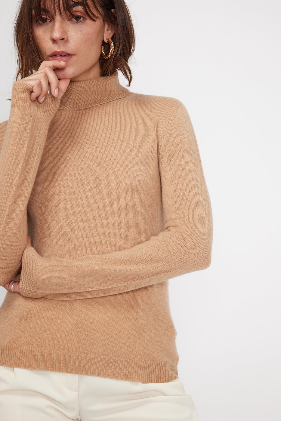 Rullekravestrik Zoe - Beige