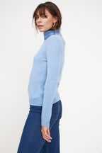 Rollkragenpullover Zoe – Hellblau – Damen