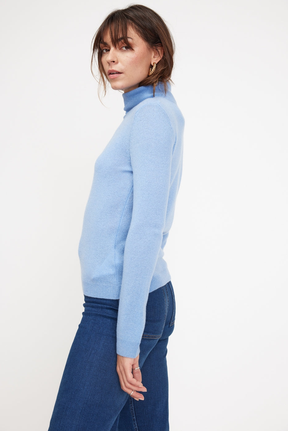 Rollkragenpullover Zoe – Hellblau – Damen