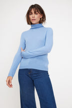 Rollkragenpullover Zoe – Hellblau – Damen