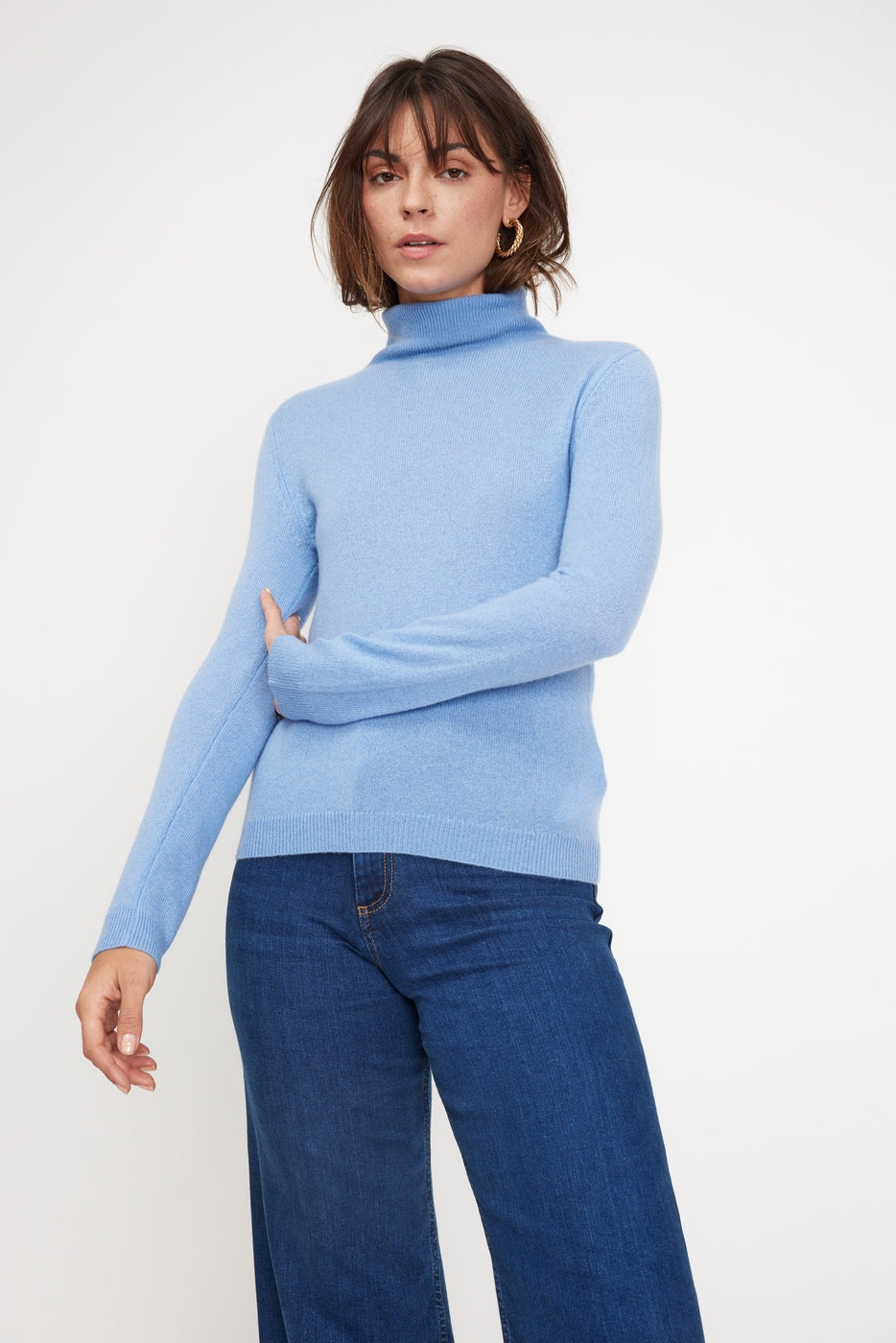 Rollkragenpullover Zoe – Hellblau – Damen