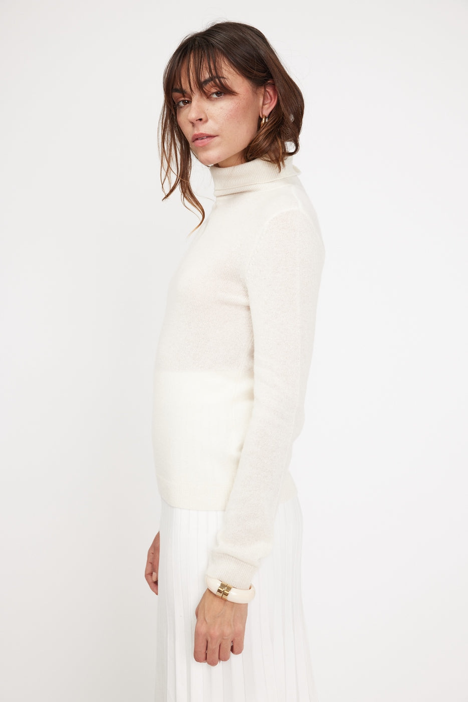 Rullekravestrik Zoe - Hvid - Dame
