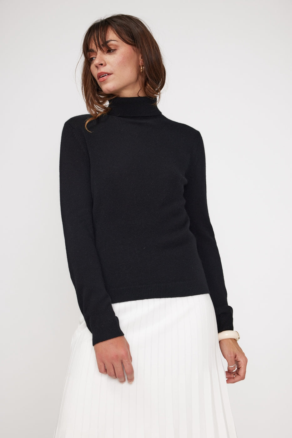 Rullekravestrik Zoe - Sort - Dame