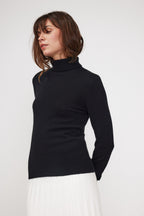 Rullekravestrik Zoe - Sort - Dame