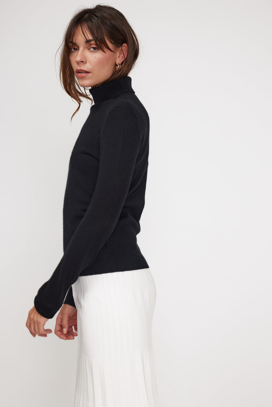 Rullekravestrik Zoe - Sort - Dame