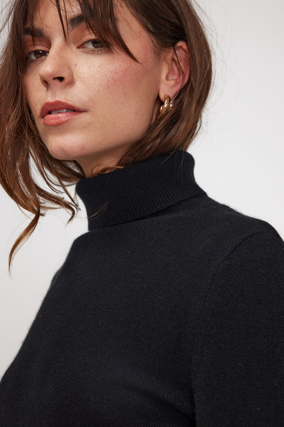 Rullekravestrik Zoe - Sort - Dame