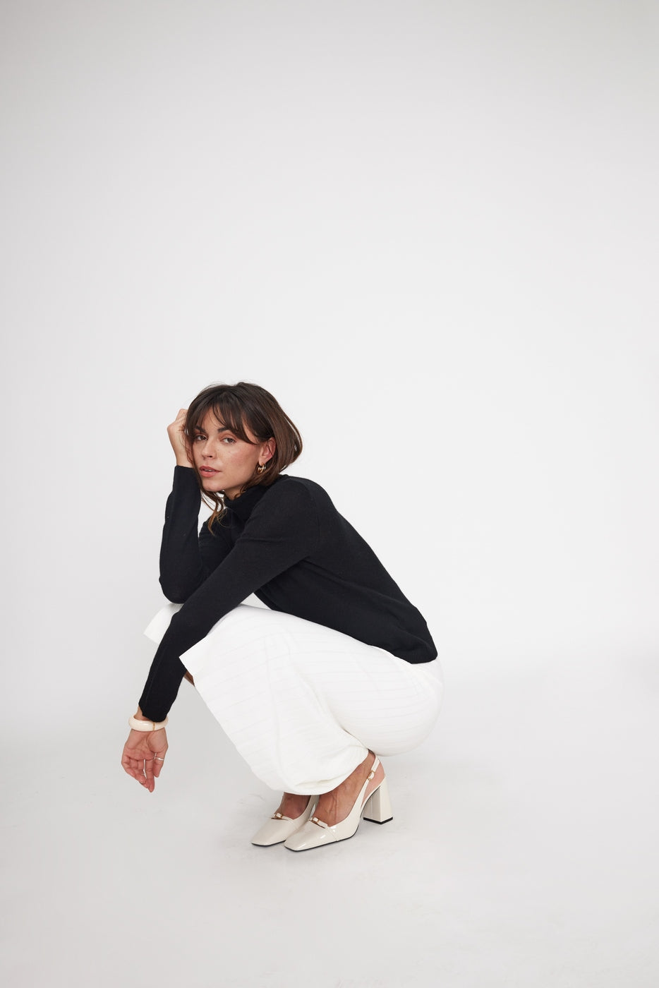 Rullekravestrik Zoe - Sort - Dame
