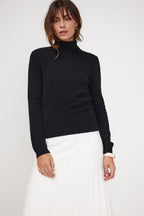 Rullekravestrik Zoe - Sort - Dame
