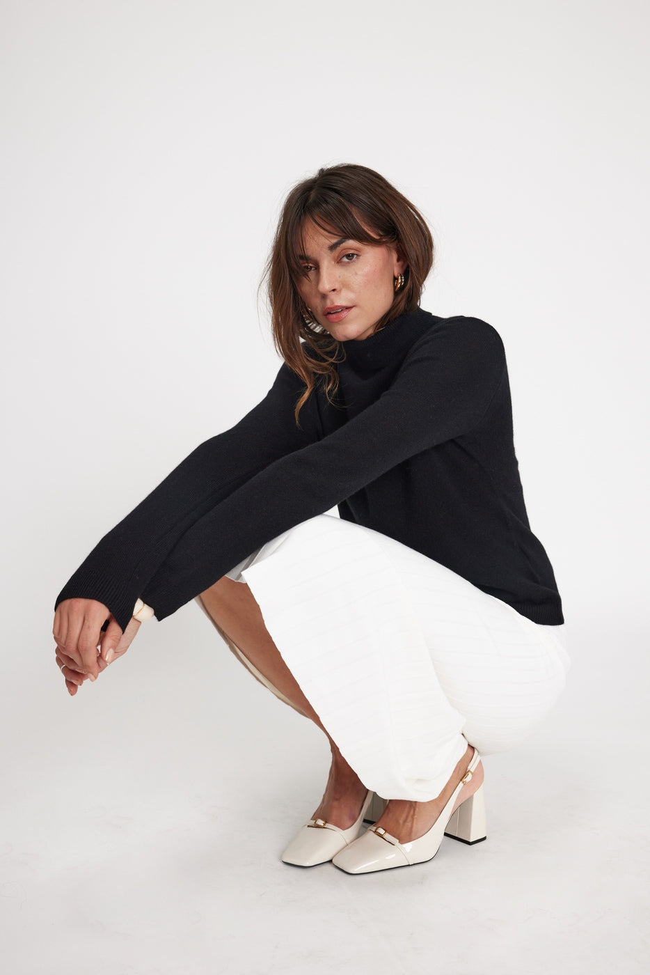 Rullekravestrik Zoe - Sort - Dame