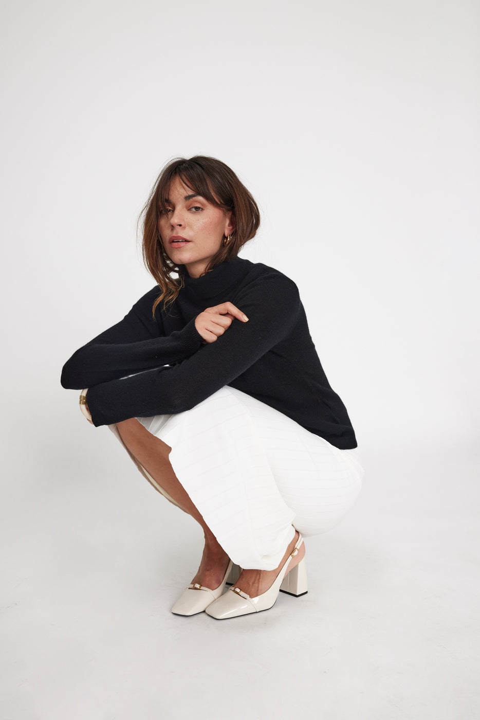 Rullekravestrik Zoe - Sort - Dame