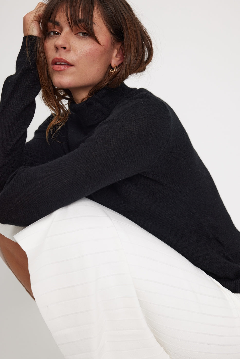 Rullekravestrik Zoe - Sort - Dame
