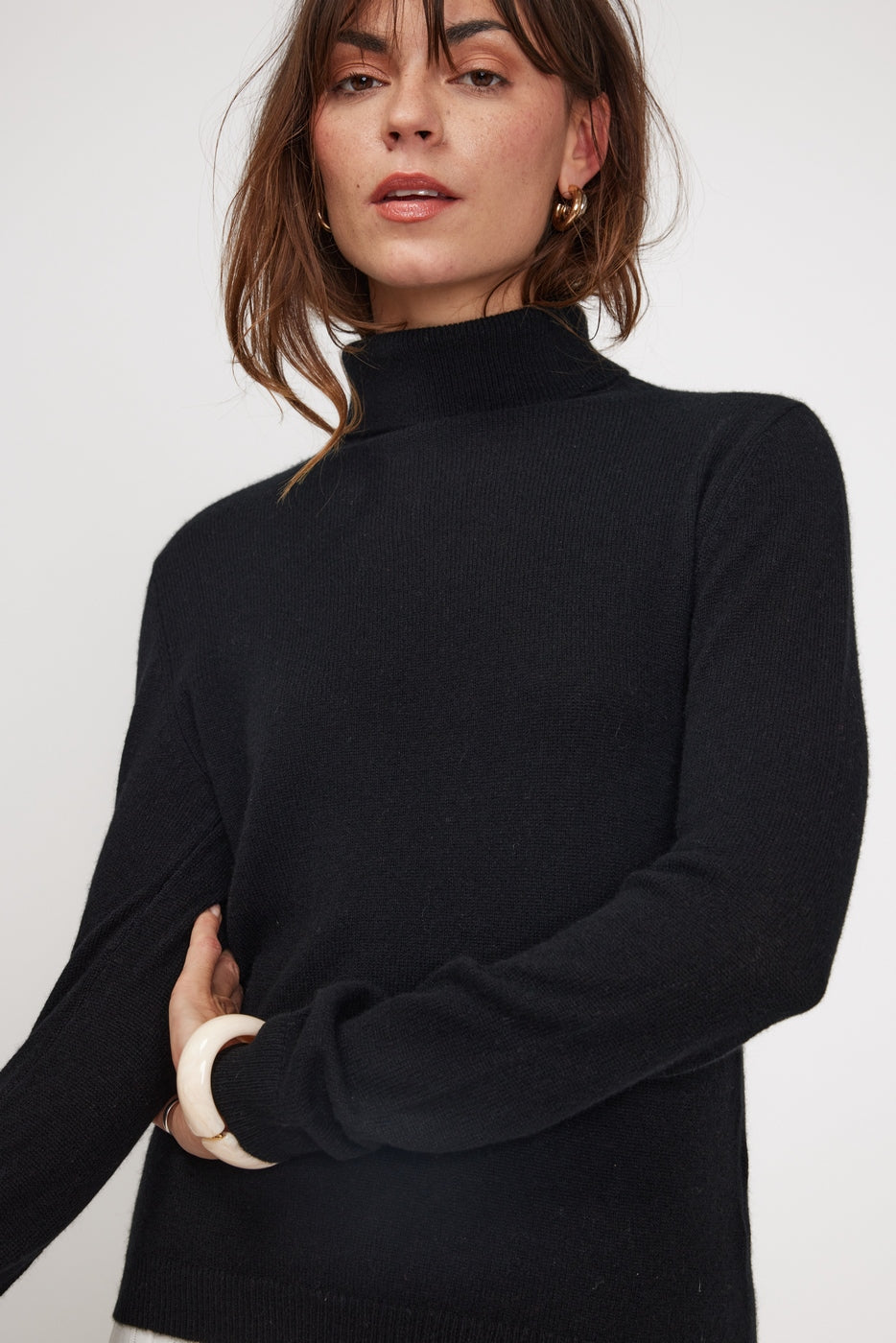 Rullekravestrik Zoe - Sort - Dame
