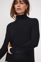 Rullekravestrik Zoe - Sort - Dame