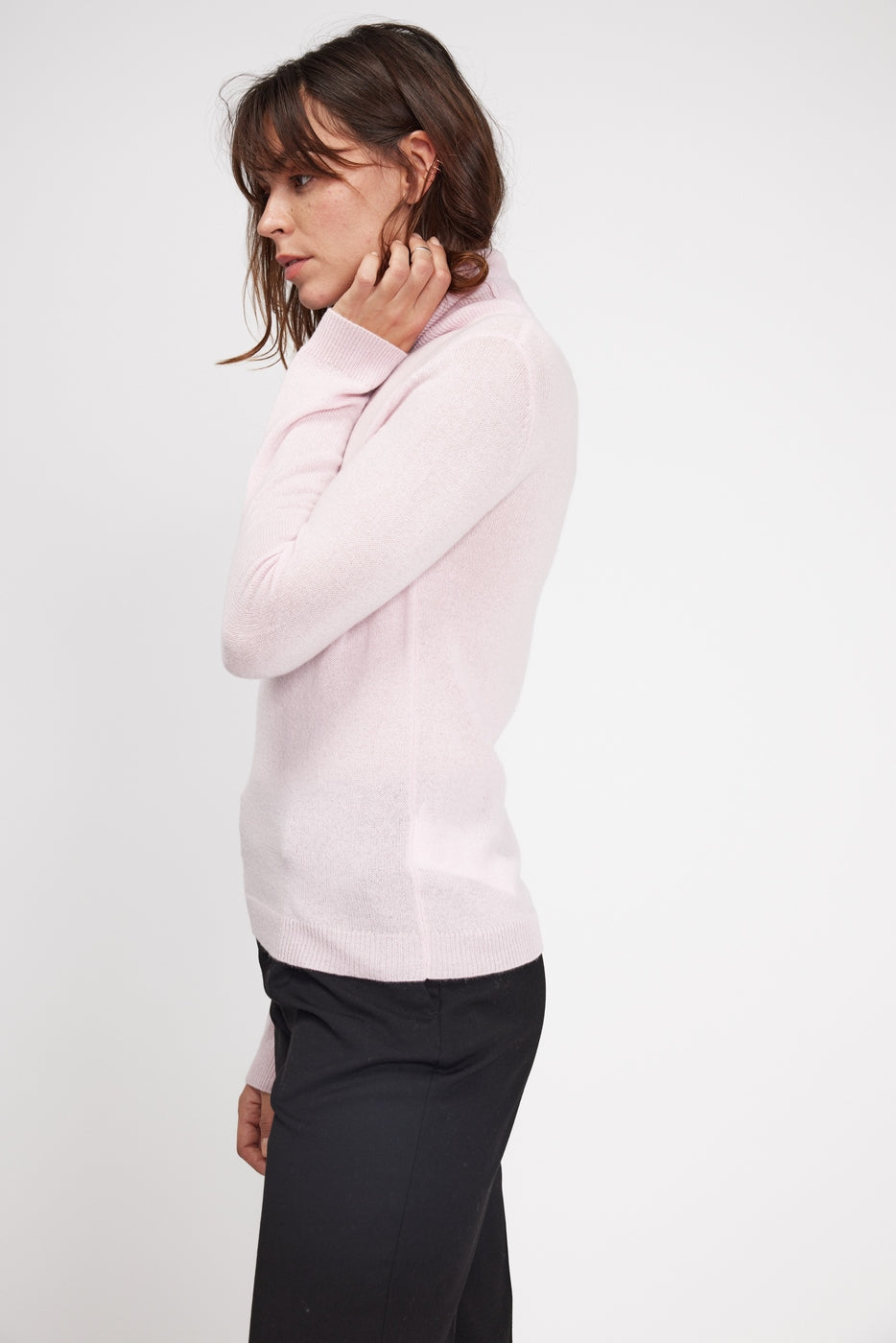 Zoe Rullekravebluse - Pudderrosa