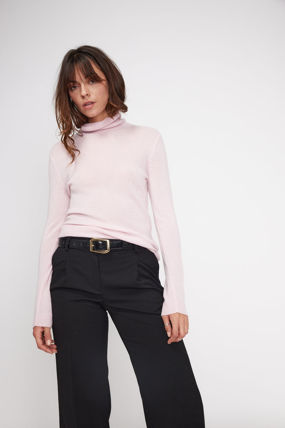 Zoe Rullekravebluse - Pudderrosa