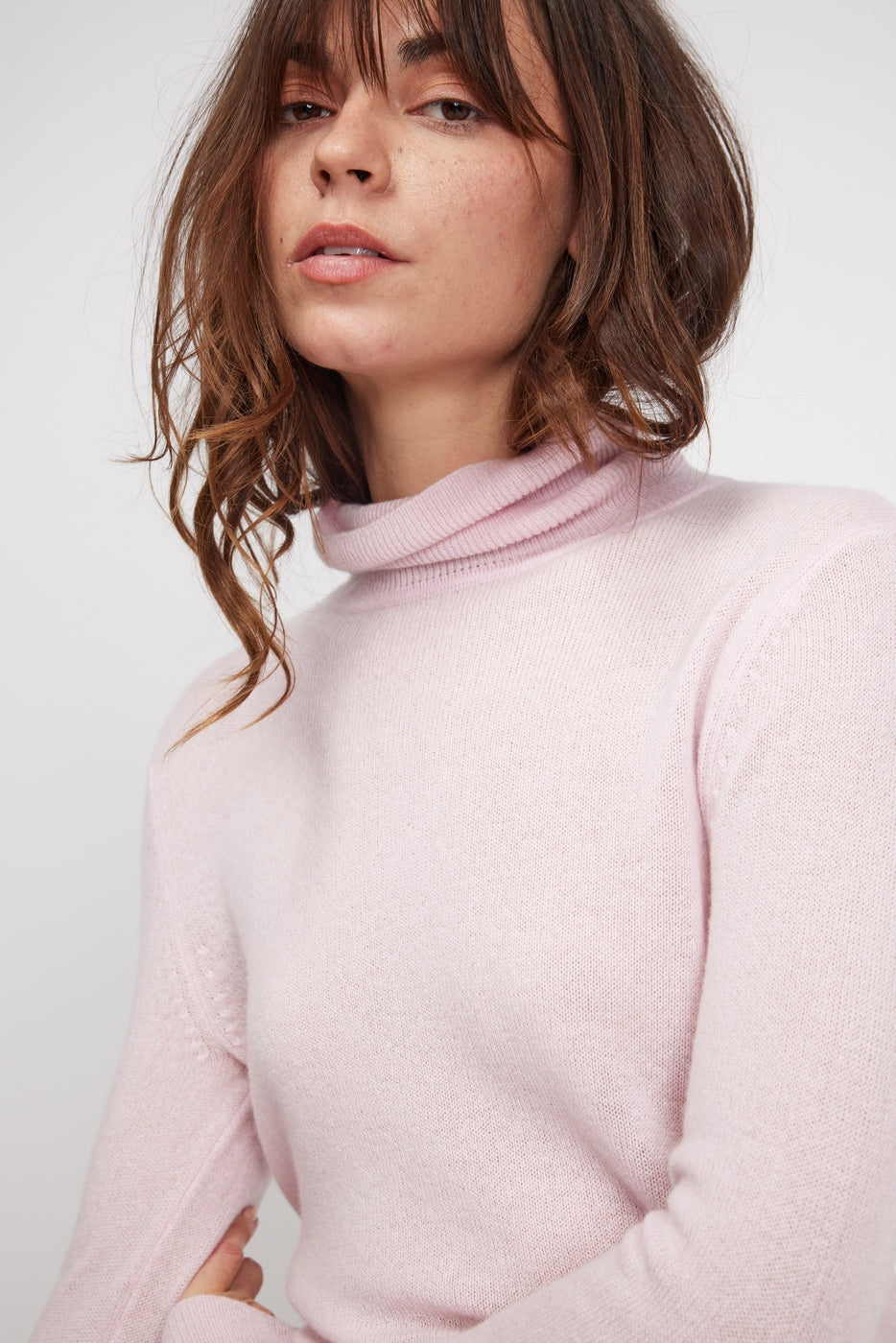 Zoe Rullekravebluse - Pudderrosa