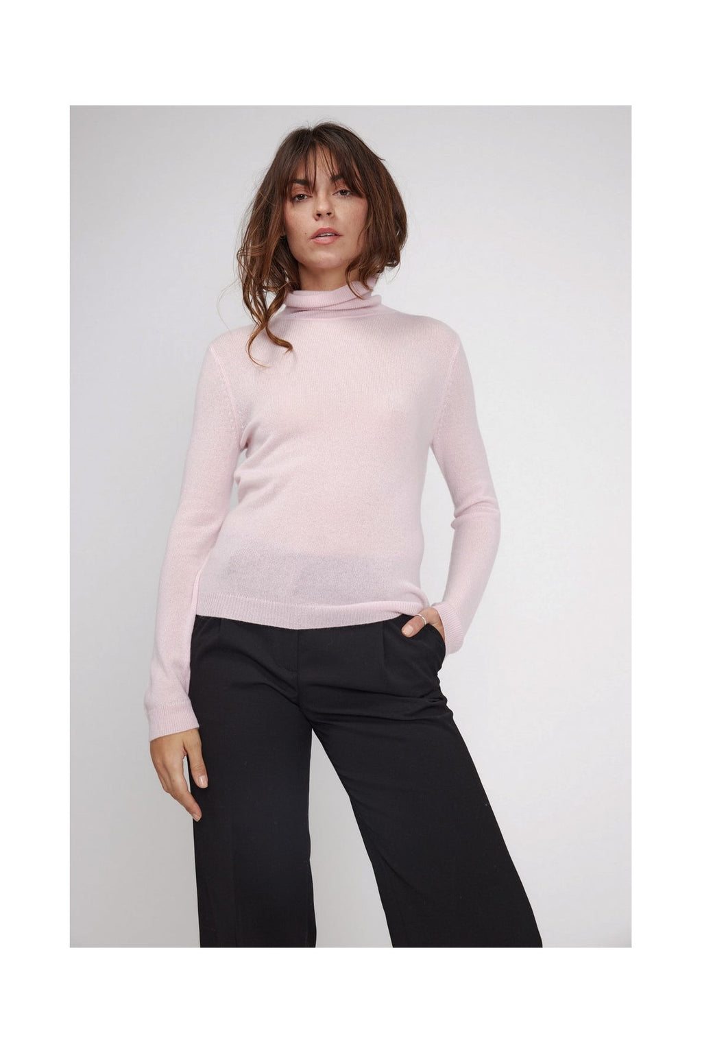 Zoe Rullekravebluse - Pudderrosa