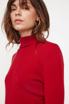 Rullekravestrik Zoe - Bordeauxrød - Dame