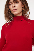 Rullekravestrik Zoe - Bordeauxrød - Dame