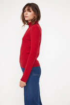 Rullekravestrik Zoe - Bordeauxrød - Dame