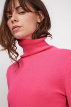 Zoe rullekravebluse - Neonpink